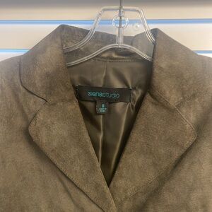 Classic Siena Studio Suede Jacket 8 Olive Green